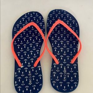 blue flip flops